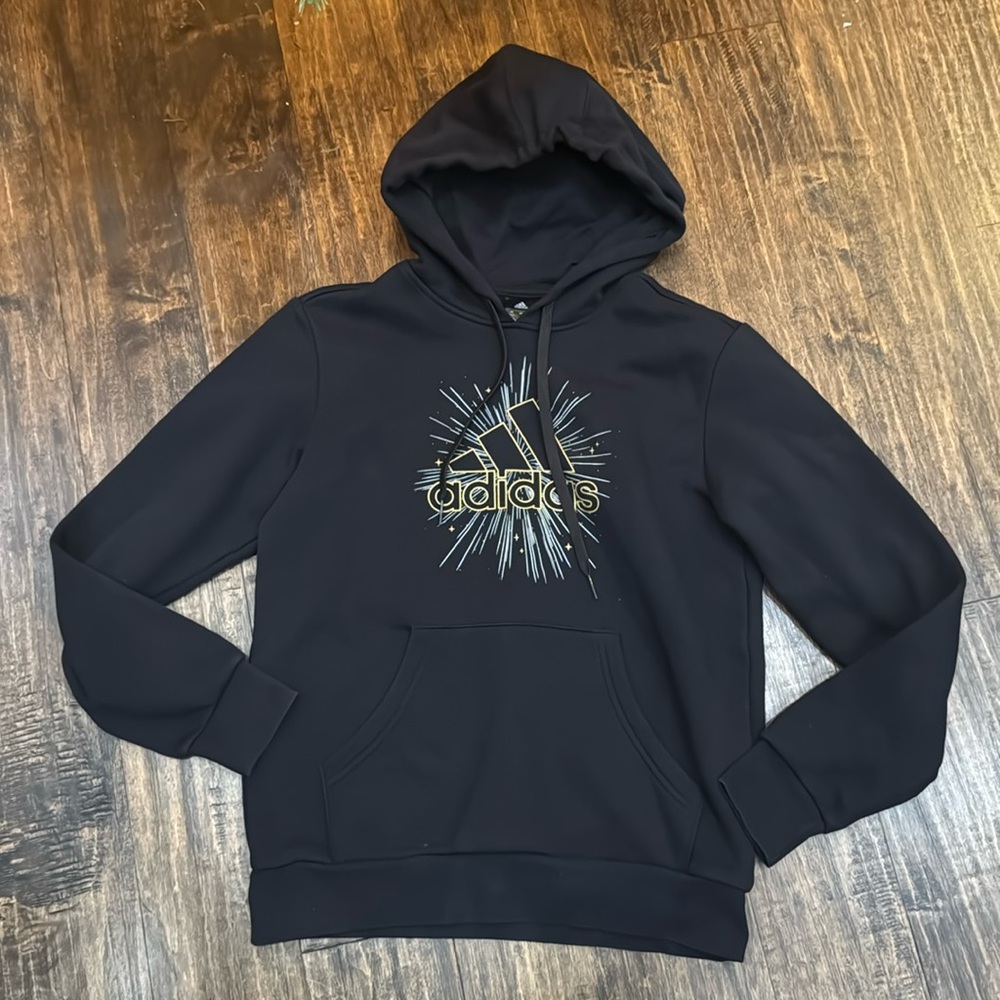 🔥 ADIDAS hoodie black brand New - No tags SMALL SPORTSWEAR SWEATSHIRT